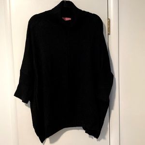 Pookie and Sebastian black knit oversized poncho sweater size M